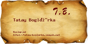 Tatay Boglárka névjegykártya
